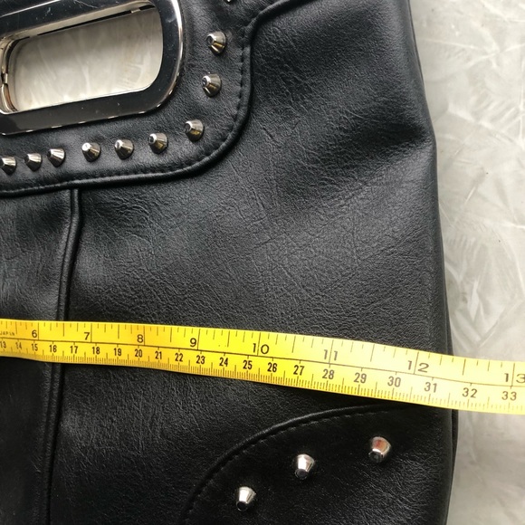Black Studded Clutch by Cato - Picture 6 of 6